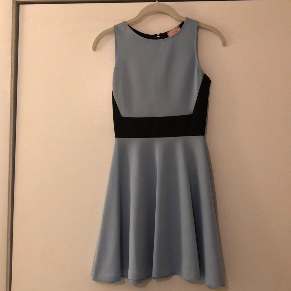 Black and blue flowy dress